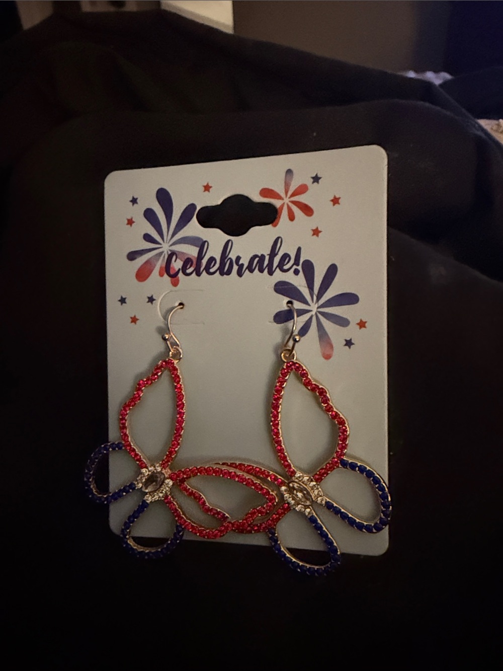 Celebrate It Red, white & Blue Butterfly Earrings